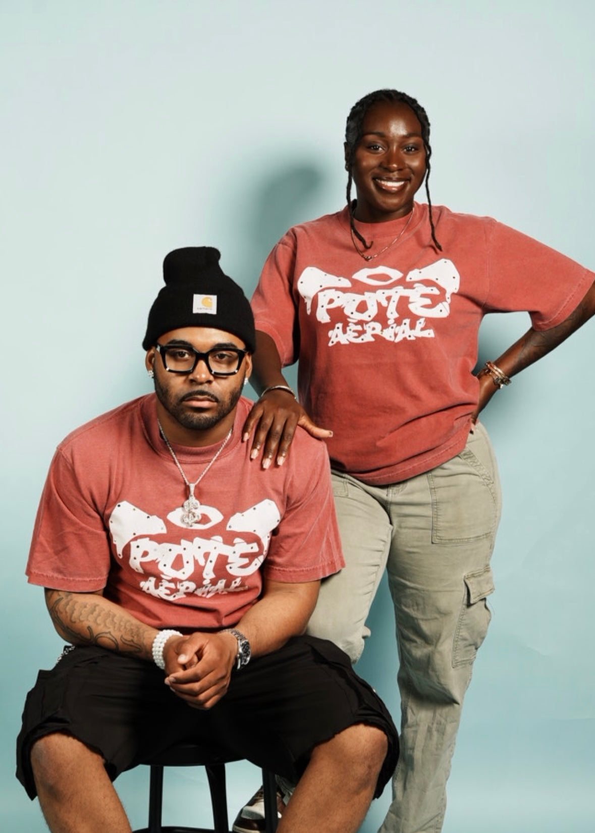 ‘SHINING HARD’ RED CLAY TEE